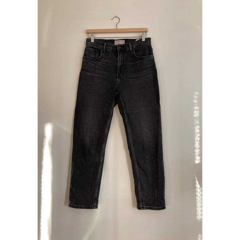 Everlane High Rise Straight Leg Cheeky Jean - Washed Black - 29 Ankle